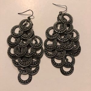 Torrid earrings dangling small hoops gray metal